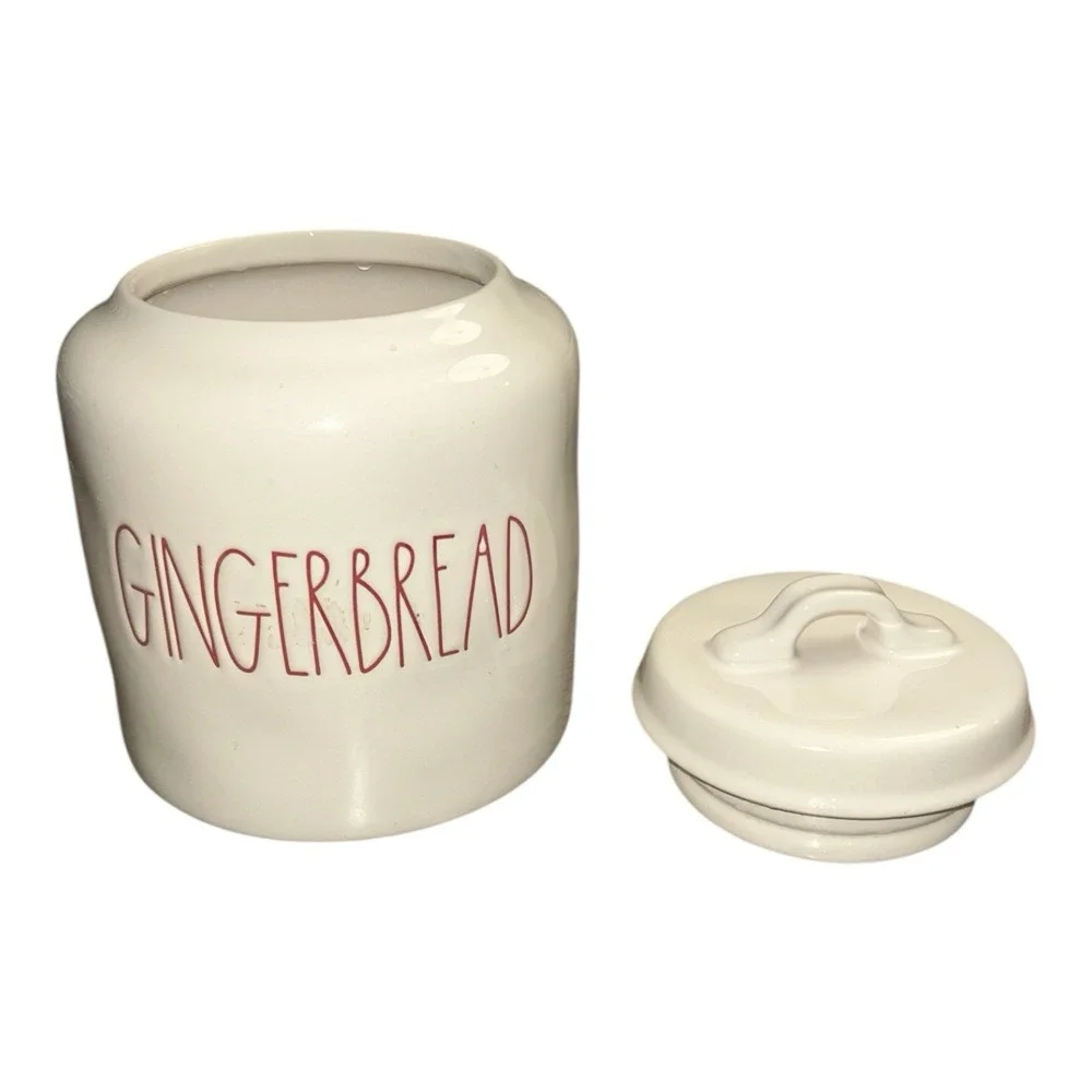 Rae Dunn GINGERBREAD Cookie Jar Canister Magenta Artisan Collection